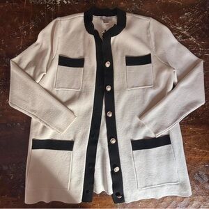 H&M Cream and Black Cardigan with Button Size XL (stretchy) Brand New Never Worn